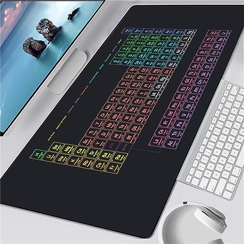 Mauspads Periodensystem Der Elemente Gaming Mauspad XXL 1200x600x4mm Mousepad Großes Tischunterlage Computer Zubehör rutschfest Schreibtischunterlage Waschbar Widerstandsfähig für Büro Laptop Tisch von TengYuer