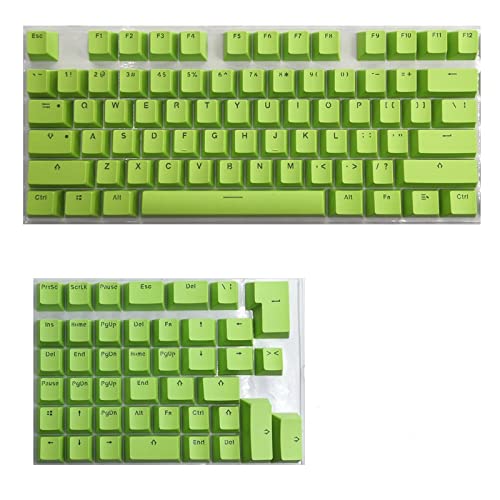 Tenglang PBT-Tastenkappen-Set für mechanische Mini-Tastaturanzug für 61/64/68/71/82/84-Layout-Tastatur mit transparenten RGB-Buchstaben (118 Tasten) (Apfelgrün) von Tenglang