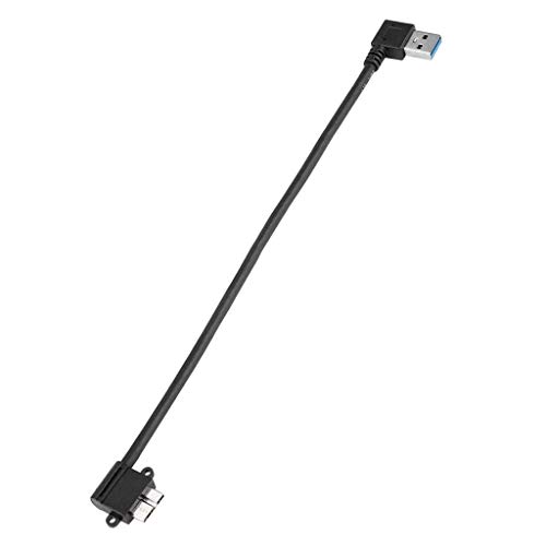 Tenlacum 25 cm USB 3.0 A-Stecker auf Micro-B-Stecker, 10-polig, 90 Grad, rechtwinkliges Kabel von Tenlacum