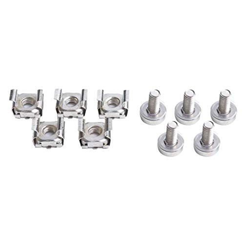 Tenlacum M5 x 16 mm Schrauben und Käfigmuttern für Server Regal Schränke Rack Mount Schrauben (5 Sets) von Tenlacum