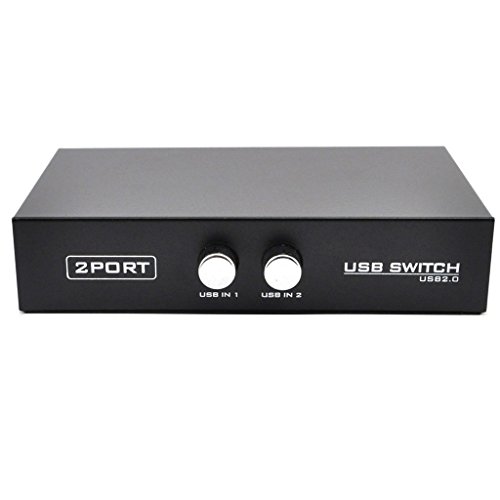 Tenlacum USB-Switcher, Sharing Distributor Manueller Schalter, 2 Port USB 2.0 Sharing Manual Switch Box Hub 2 PCS Share 1 USB-Gerät für Drucker Scanner Kamera Tastatur von Tenlacum