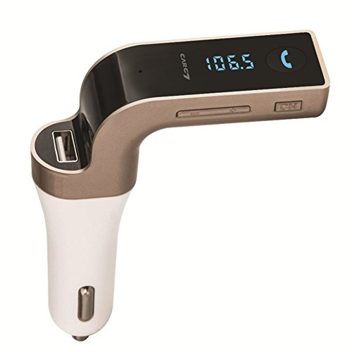 Tenlacum Wireless-Auto Bluetooth FM Transmitter Auto Kit/Bluetooth Musik-Player/USB-Ladegerät/Kfz-Freisprecheinrichtung telefonieren für iPhone 6 / 6Plus samgung S7 S6 S5, ipad, HTC Sony (Gold) von Tenlacum