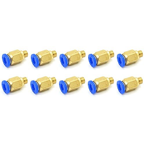 tenlacum 10 PCS pc4-m6 Pneumatik Air Gerade Fitting 4 mm Gewinde M6 One Touch Schlauchverbinder für 3D Drucker von Tenlacum