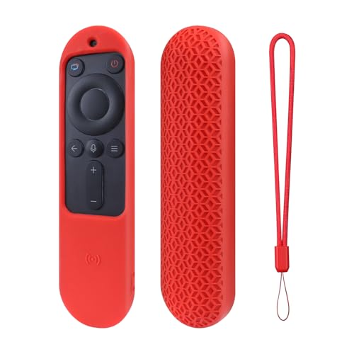 Abdeckung der Fernbedienung Ersatz für Huawei Smart TV Voice Anti-Rutsch Anti-Staub Waschbar Silikon-Schutzhülle Hülle Haut Gehäuseschale mit Umhängeband (Rot) von Tenlang