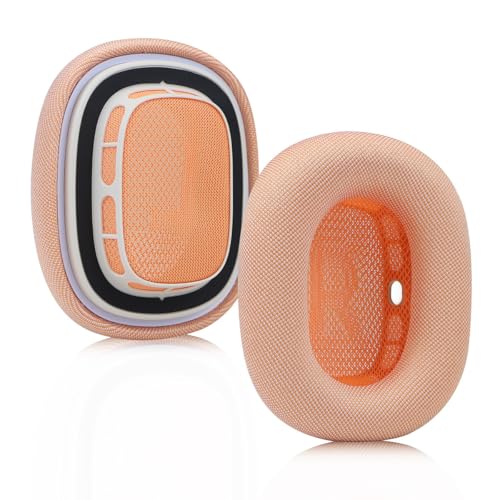 Ersatz-Ohrenkissen für AirPods Max 2 Kopfhörer-Abdeckung Ohrpolster Geräuschisolierung Memory Foam-Schwammbezug Schweißbeständig Ohrmuscheln Leicht zu installieren (Orange) von Tenlang