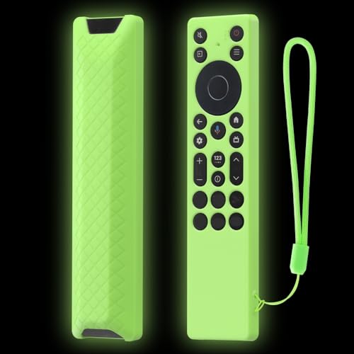 Schutzabdeckung für die Fernbedienung für TCL Rc923a/Rc813a Stoßfest Anti-Fall staubdicht Silikon-Schutzhülle Gehäuseschale mit Lanyards Glow in The Dark Blau Grün (Grün Leuchtend) von Tenlang