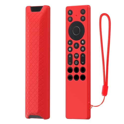 Schutzabdeckung für die Fernbedienung für TCL Rc923a/Rc813a Stoßfest Anti-Fall staubdicht Silikon-Schutzhülle Gehäuseschale mit Lanyards Glow in The Dark Blau Grün (Rot) von Tenlang