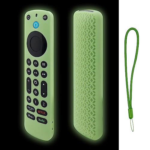 Silikon-Schutzhülle für Alexa Voice Remote Pro 2022,Cover Case Skin Sleeve Protector für Smart TV-Fernbedienung,TV-Fernbedienung Protector Holder (Grün Leuchtend) von Tenlang