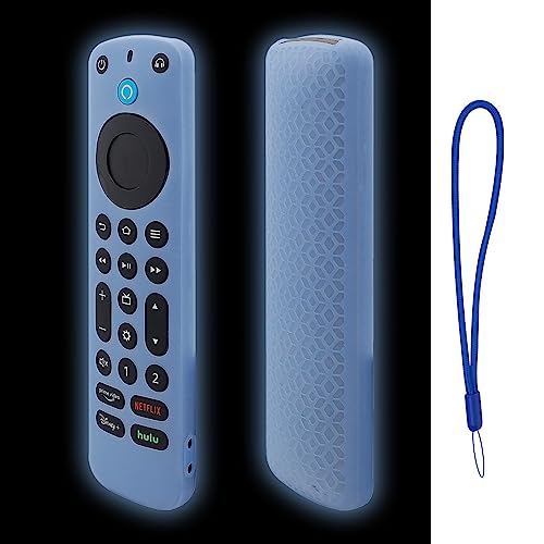 Silikon-Schutzhülle für Alexa Voice Remote Pro 2022,Cover Case Skin Sleeve Protector für Smart TV-Fernbedienung,TV-Fernbedienung Protector Holder (Leuchtendes Blau) von Tenlang