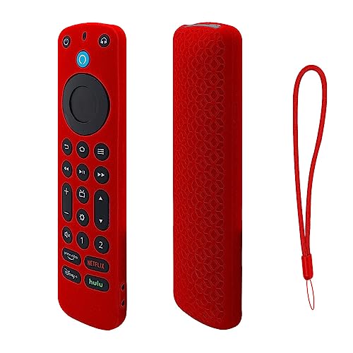 Silikon-Schutzhülle für Alexa Voice Remote Pro 2022,Cover Case Skin Sleeve Protector für Smart TV-Fernbedienung,TV-Fernbedienung Protector Holder (Rot) von Tenlang
