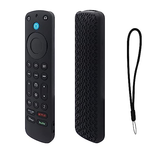 Silikon-Schutzhülle für Alexa Voice Remote Pro 2022,Cover Case Skin Sleeve Protector für Smart TV-Fernbedienung,TV-Fernbedienung Protector Holder (Schwarz) von Tenlang