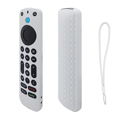 Silikon-Schutzhülle für Alexa Voice Remote Pro 2022,Cover Case Skin Sleeve Protector für Smart TV-Fernbedienung,TV-Fernbedienung Protector Holder (Weiß) von Tenlang
