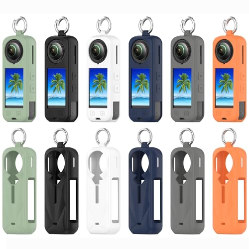 Silikon-Schutzhülle für Insta360 X5 Kamera Rundum stoßfest Aufbewahrungshülle Anti-Kratz-Abdeckung Gehäuse Skin-Hülsen Schutzvorrichtungen Schützender Rahmen (dunkelgrau) von Tenlang