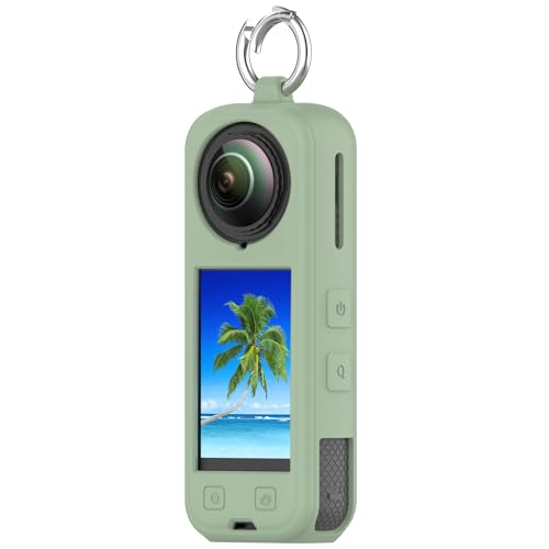 Silikon-Schutzhülle für Insta360 X5 Kamera Rundum stoßfest Aufbewahrungshülle Anti-Kratz-Abdeckung Gehäuse Skin-Hülsen Schutzvorrichtungen Schützender Rahmen (grün) von Tenlang