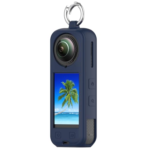 Silikon-Schutzhülle für Insta360 X5 Kamera Rundum stoßfest Aufbewahrungshülle Anti-Kratz-Abdeckung Gehäuse Skin-Hülsen Schutzvorrichtungen Schützender Rahmen (mitternachtsblau) von Tenlang