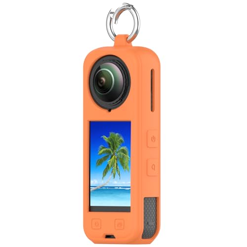 Silikon-Schutzhülle für Insta360 X5 Kamera Rundum stoßfest Aufbewahrungshülle Anti-Kratz-Abdeckung Gehäuse Skin-Hülsen Schutzvorrichtungen Schützender Rahmen (orange) von Tenlang
