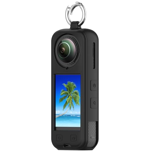 Silikon-Schutzhülle für Insta360 X5 Kamera Rundum stoßfest Aufbewahrungshülle Anti-Kratz-Abdeckung Gehäuse Skin-Hülsen Schutzvorrichtungen Schützender Rahmen (schwarz) von Tenlang