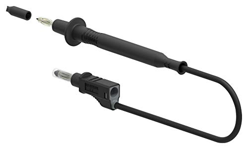 Tenma 76-1544 12 A schwarz 4 mm stapelbarer Bananenstecker auf Sonde Testleitung, 1 m von Tenma