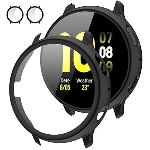 Tensea Displayschutzfolie für Samsung Galaxy-Watch Active 2, 44 mm, Rundumschutz für Samsung Galaxy-Watch Active 2 44 (mattschwarz, 44 mm), 2 Stück von Tensea