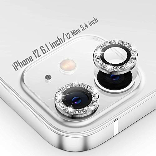 Tensea Kompatibel mit iPhone 12 / iPhone 12 Mini Kamera-Objektivschutz, 9H gehärtetes Glas, Kamera-Abdeckung, Displayschutzfolie für iPhone 12 Mini 5,4 Zoll / iPhone 12 6,1 Zoll 2020 (Diamant) von Tensea
