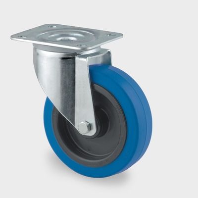 Tente Lenkrolle Blue Wheel ungebremst, 100mm, 4-Loch, 70kg von Tente