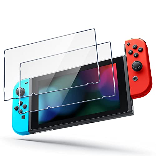 Tentoki [2 Stücke Schutzfolie Kompatibel mit Nintendo Switch 6.2Inch, Gehärtete Glasfolie Schutzfolie, 9H Härte, HD Displayschutzfolie, 0.33mm Ultra-klar von Tentoki
