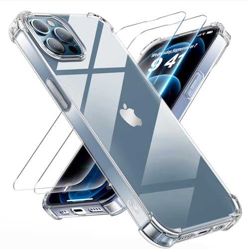 Tentoki 3 in 1 für panzerglas und hülle iPhone 12 Pro,[Nie Vergilbung] schutzfolie iPhone 12Pro TPU handyhülle Schlanke Stoßfeste Anti Kratzt Transparent von Tentoki
