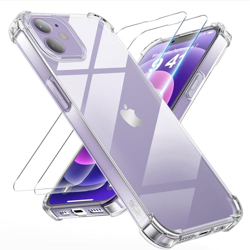 Tentoki 3 in 1 für panzerglas und hülle iPhone 12 Mini,[Nie Vergilbung] schutzfolie iPhone 12Mini TPU handyhülle Schlanke Stoßfeste Anti Kratzt Transparent von Tentoki