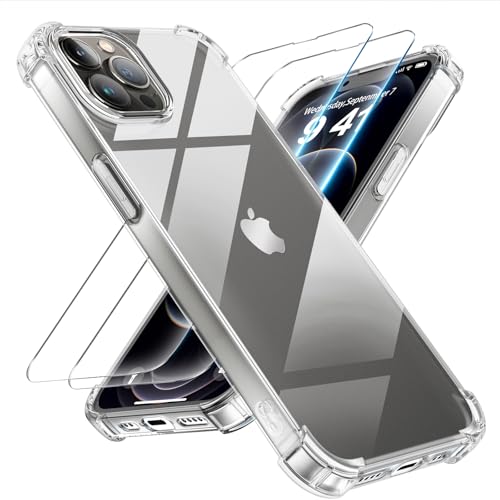 Tentoki 3 in 1 für panzerglas und hülle iPhone 12 Pro Max,[Nie Vergilbung] schutzfolie iPhone 12ProMax TPU handyhülle Schlanke Stoßfeste Anti Kratzt Transparent von Tentoki