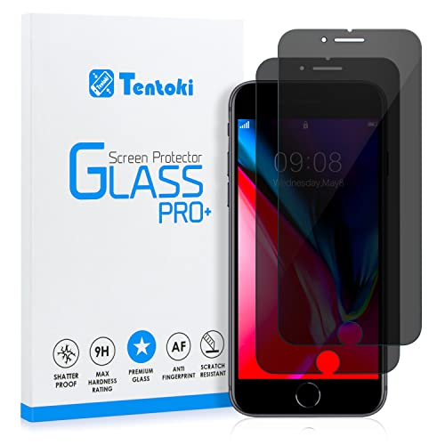 Tentoki Sichtschutz für panzerglas iPhone 7 Plus/8 Plus, Full Screen Anti-Spy Privacy Panzer Schutz Glas [2 Stück] Kratzfest, Anti-Fingerprint und blasenfrei von Tentoki