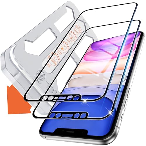 Tentoki für Panzerglas iPhone 11/ iPhone XR Panzer Schutz Glas (6,1 Zoll), Schutzfolie kompatibel mit iPhone 11/XR Auto Dust-Elimination [9H+ Härte Folie][Kristallklar][Bläschenfrei] 2 Stück von Tentoki