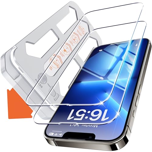 Tentoki für Panzerglas iPhone 13 Pro Max / 14 Plus Panzer Schutz Glas (6,7 Zoll), schutzfolie [Auto Dust-Elimination] 9H+Härte Stoßfest Kratzfest Anti-Fingerabdruck Anti-Öl Anti-Bläschen 2 Stück von Tentoki