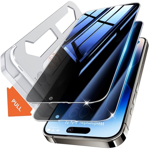 Tentoki sichtschutz für panzerglas iPhone 14 Pro Max 6,7 Zoll, Schutzfolie kompatibel mit Face ID, 25°Anti-Spionage 9H+ iPhone 14 promax SchutzGlas [Privatsphäre] [Auto Dust-Elimination] 2 Stück von Tentoki