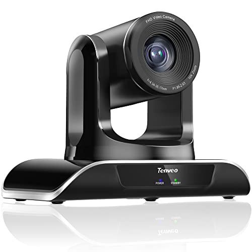 Tenveo SDI PTZ Kamera 10x Optischer Zoom Konferenzkamera 1080p Webcam mit USB/HDMI/Rj45 für Große Konferenzraum, Kirche und Bildung Unterstützt Zoom YouTube Teams OBS Skype Windows von Tenveo