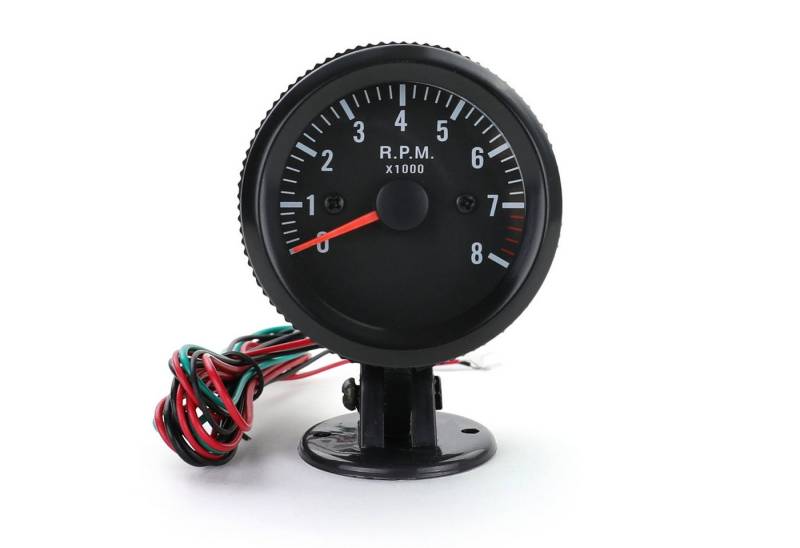Tenzo-R Drehzahlanzeige mit Halterung Zusatz Instrument 52mm Youngtimer Klassik Schwarz von Tenzo-R