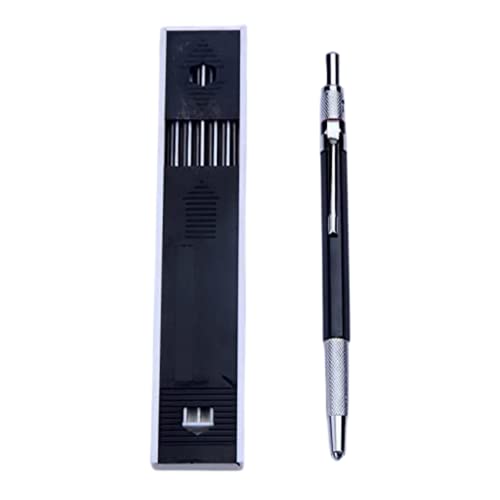 Teogneot HB Bleistift Druckbleistift mit 10 Stück Pencil Nachfüllungen, für Entwurfszeichnung, Tischler, Basteln, Art Skizzieren 2.0mm，Schwarz von Teogneot