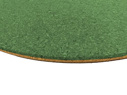 Pinnwand aus Kork RUND Ø 60cm | 10mm Stark | Hochwertige Korkplatte | Geeignet als Pinnwand, Modellbau oder als Bastel-Unterlage, in verschieden Farben erhältlich (Grün) von Tepcor