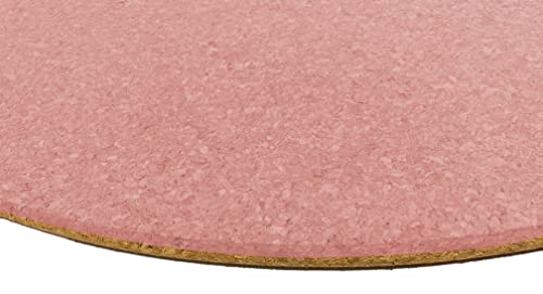 Pinnwand aus Kork RUND Ø 60cm | 10mm Stark | Hochwertige Korkplatte | Geeignet als Pinnwand, Modellbau oder als Bastel-Unterlage, in verschieden Farben erhältlich (Rosa) von Tepcor