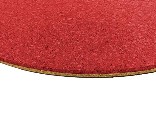Pinnwand aus Kork RUND Ø 60cm | 10mm Stark | Hochwertige Korkplatte | Geeignet als Pinnwand, Modellbau oder als Bastel-Unterlage, in verschieden Farben erhältlich (Rot) von Tepcor