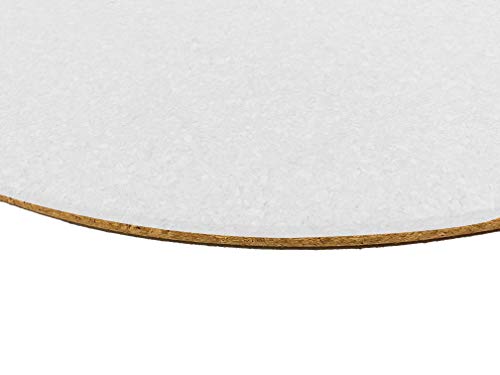 Pinnwand aus Kork RUND Ø 60cm | 10mm Stark | Hochwertige Korkplatte | Geeignet als Pinnwand, Modellbau oder als Bastel-Unterlage, in verschieden Farben erhältlich (Weiß) von Tepcor
