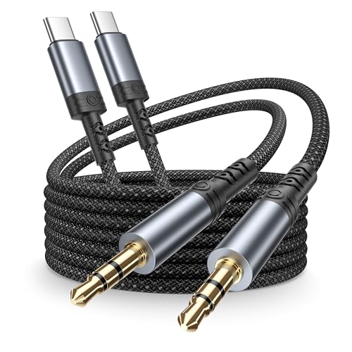 Aux Kabel USB C 1M 2Pack, Nylon Kabel USB C auf Klinke 3.5mm Auto Handy, Adapter Klinke auf USBC Aux Cabel für iPhone 16/16 Pro/15/15 Pro Max,Samsung Galaxy S25 Ultra/S24/S23/S22/S21,iPad Pro,Pixel Aux Kabel USB C 1M 2Pack, Nylon Kabel USB C auf Klinke 3.5mm Auto Handy, Adapter Klinke auf USBC Aux Cabel für iPhone 16/16 Pro/15/15 Pro Max,Samsung Galaxy S25 Ultra/S24/S23/S22/S21,iPad Pro,Pixel von Tepow