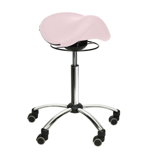 Comfort Sattelstuhl mit Schwenkmechanismus, rosa von Teqler
