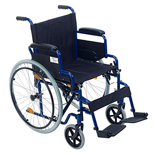 Faltbarer Rollstuhl/Ativrollstuhl Teqler, Sitzbreite: 46 cm, Armlehnen und Fußstützen einklappbar von Teqler