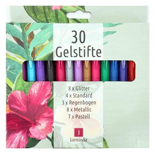 TerCasa 998701 Gelstifte 30er Set, Etui mit 30 Gelschreibern mit Glitter, Regenbogen, Metallic, Standard und Pastell Farbeffekten, 30 Gelmalstifte für softes Schreiben und Zeichnen TerCasa 998701 Gelstifte 30er Set, Etui mit 30 Gelschreibern mit Glitter, Regenbogen, Metallic, Standard und Pastell Farbeffekten, 30 Gelmalstifte für softes Schreiben und Zeichnen von TerCasa