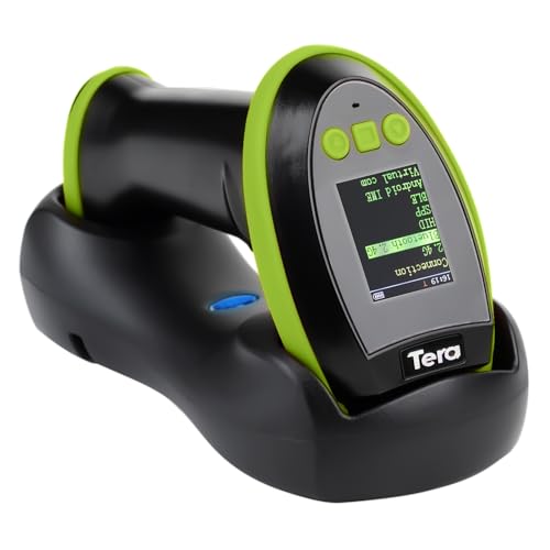 Tera 1D 2D QR Barcode-Scanner mit digitalem Einstellungsbildschirm: Tastenbedienung und Ladestation, 𝗱𝗲𝘂𝘁𝘀𝗰𝗵𝗲𝗺 𝗕𝗲𝗱𝗶𝗲𝗻𝗺𝗲𝗻ü 𝘂𝗻𝗱 𝗕𝗲𝗻𝘂𝘁𝘇𝗲𝗿𝗵𝗮𝗻𝗱𝗯𝘂𝗰𝗵, Modell HW0009, Grün von Tera