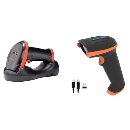 Tera Barcode-Scanner Bildsensor 2D 1D QR Wireless 2,4 GHz mit Ladestation USB-Kabel Digitaler-Bildscanner & Barcode Scanner 1D 2D QR Wireless Kabellos 2,4 GHz + Wired USB 2,0 Kabelgebunden Handscanner von Tera