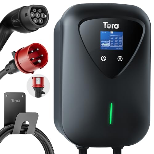Tera EV Ladegerät Typ 2 11KW Heim-Ladestation Wallbox Ladekabel Elektroauto mit Kabelhalterung Ladekabel 3-Phasen CEE Stecker 16A 5PIN 6,5m Kabel für EVs und PHEVs Modell A04 Schwarz Tera EV Ladegerät Typ 2 11KW Heim-Ladestation Wallbox Ladekabel Elektroauto mit Kabelhalterung Ladekabel 3-Phasen CEE Stecker 16A 5PIN 6,5m Kabel für EVs und PHEVs Modell A04 Schwarz von Tera