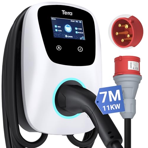 Tera EV Ladegerät Typ 2 22KW Heim Ladestation 32A 400V CE&TÜV Wallbox 7 Meter Ladekabel mit Ladegerätehalter App-Steuerung CEE 3-Phasen Stecker für Alle EV und PHEVs W01 Weiß Tera EV Ladegerät Typ 2 22KW Heim Ladestation 32A 400V CE&TÜV Wallbox 7 Meter Ladekabel mit Ladegerätehalter App-Steuerung CEE 3-Phasen Stecker für Alle EV und PHEVs W01 Weiß von Tera