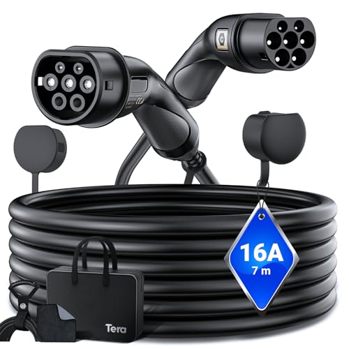 Tera EV Ladekabel Typ 2: 3,6KW 16A 7Meter 1-Phasen Typ 2 zu Typ 2 Mennekes IP55 Schnellladen Ladekabel Elektroauto Typ 2 für E-Auto EV/PHEV Deutsche Bedienungsanleitung DC-16A-7 Schwarz Tera EV Ladekabel Typ 2: 3,6KW 16A 7Meter 1-Phasen Typ 2 zu Typ 2 Mennekes IP55 Schnellladen Ladekabel Elektroauto Typ 2 für E-Auto EV/PHEV Deutsche Bedienungsanleitung DC-16A-7 Schwarz von Tera
