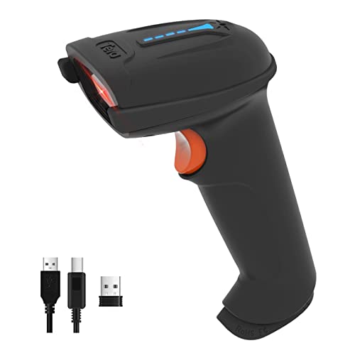 Tera Pro Barcode Scanner Bluetooth 2.4G Wireless, 2500 Pixel CCD USB Wired Handheld 1D Bar Code Scanner, für Bildschirm Digital Phone Barcodes mit Vibration, 2500mAh, T5100C von Tera